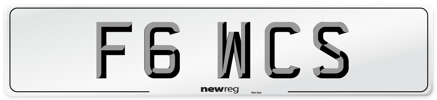 F6 WCS Number Plate from New Reg